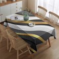 thumbnail image 2 of Black White Gold Wave Marble Rectangle Tablecloth 60"x84",Waterproof Polyester Rectangle Table Cloth, Wipeable Spillproof Polyester Tablecloth for Dining, Camping, Indoor and Outdoor, 2 of 5
