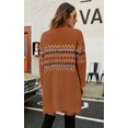 thumbnail image 3 of Women's Long Sleeves Leopard Print Knitting Cardigan Open Front Warm Sweater Outwear Coats with Pocket, 3 of 6