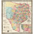 thumbnail image 3 of De Cordova, Jacob 12x13 Black Modern Framed Museum Art Print Titled - The State of Texas, 1856, 3 of 5