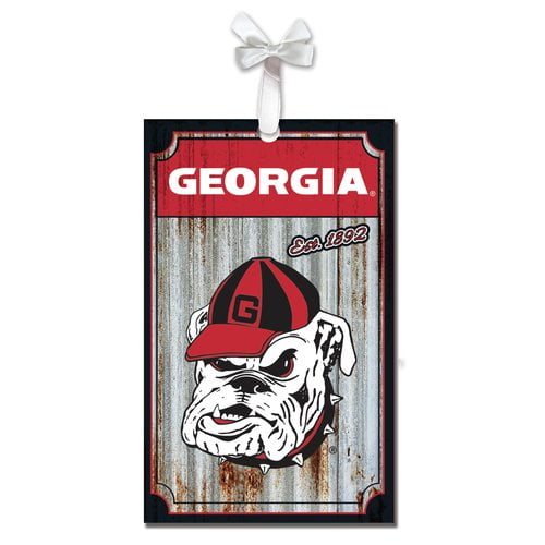 Georgia Bulldogs Corrugated Metal Ornament