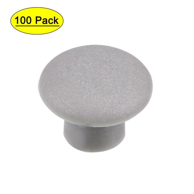 Unique Bargains 5mm Dia Grey Plastic Locking Hole Plug Button Top Flush Type Screw Cap Cover 100 Pack