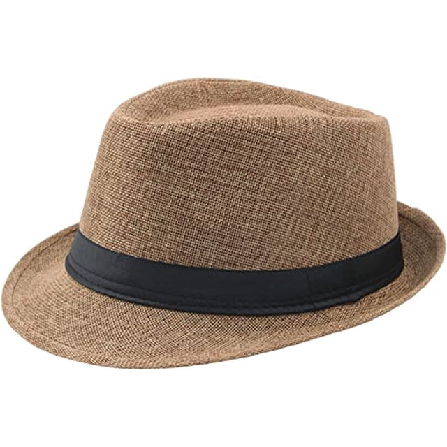 Sombrero Panamá de los años 20 para hombre - Sombrero Fedora de gánster de la mafia Accesorios para disfraz de Gatsby Talla única