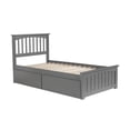 thumbnail image 3 of Leo & Lacey Twin Platform Bed with Footboard and 2 Urban Bed Drawers in Gray, 3 of 6