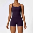 thumbnail image 2 of LIUJUNSHOP Two Piece Workout Sets for Women Tank Top Matching High Waist Booty Lifting Shorts Gym Yoga Active Wear Outfits Purple XL, 2 of 3