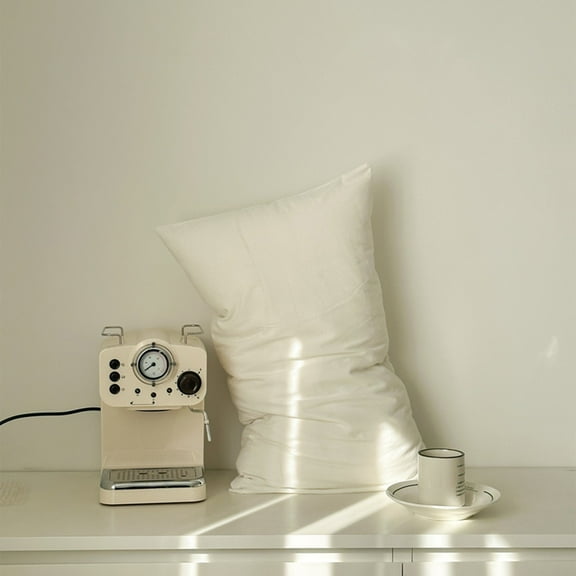 VALSEEL Pillow Cover Cotton Retro Pillowcase Literary Small Fresh Color Cream Color Washed Cotton Pillowcase