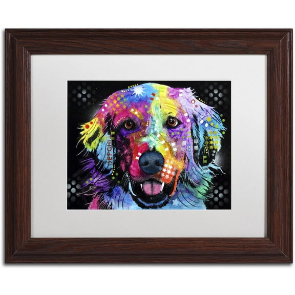 Trademark Fine Art "Golden" Canvas Art by Dean Russo, White Matte, Wood Frame