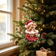 thumbnail image 6 of Christmas Acrylic Dog Ornament, 2D Flat Hanging Tree Pendant, Xmas Window Party Home Decor Use, 6 of 6