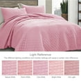 thumbnail image 6 of Exclusivo Mezcla King Size Quilt Set, 3-Piece Lightweight King Quilts Soft Bedspreads Bed Coverlets, Bright Pink, 104"x96", 6 of 8