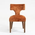 thumbnail image 5 of Noble House Mid-Century Fabric Upholstered Dining Chairs, Solid Wood Frame, Set of 2, Orange, 5 of 11