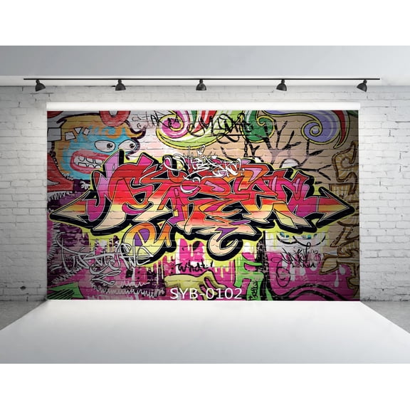 Buy Colorful Graffiti Brick Wall Backdrop Pictorial Photography Backdrop Online – Starbackdrop