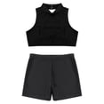thumbnail image 4 of Alvivi Kids Girls Active Gym Fitness Sportswear Short Tracksuits Gymnastics Dance Outfits Black 6, 4 of 7