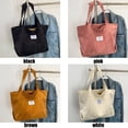 thumbnail image 6 of Women's Shoulder Bag Handbags Corduroy Totes Bag Large Capacity Shopping Bag black, 6 of 6