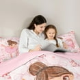 thumbnail image 5 of Homewish Cartoon Butterflies Unicorn Bedding Comforter Set 2pcs for Preppy Child,Dance Ballet Princess Twin Comforter Sets Microfiber,Pink Floral Rose Bow Knot Breathable Bedding Set, 5 of 8