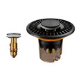 thumbnail image 4 of Bathroom Sink Pop Up Drain Core 3x2.4in Washbasin Bounce Plug Stopper with Anti-Clogging Filter Basket Stainless Steel Brass Pack for Vanity, 4 of 6
