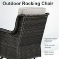 thumbnail image 4 of POCASSY Outdoor Swivel Chair Set of 4, All Weather Brown Wicker Patio Swivel Chairs Set with High Back and Thick Cushion for Garden Balcony Porch - Brown/Beige, 4 of 8