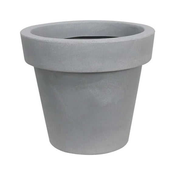 Ecobo 12.6" Tall Eco-Friendly Round Pot Planter Indoor/Outdoor use, Durable, Versatile & Lightweight, Designed by Brazilian Artisans, Contemporary All-Weather Design –Grey