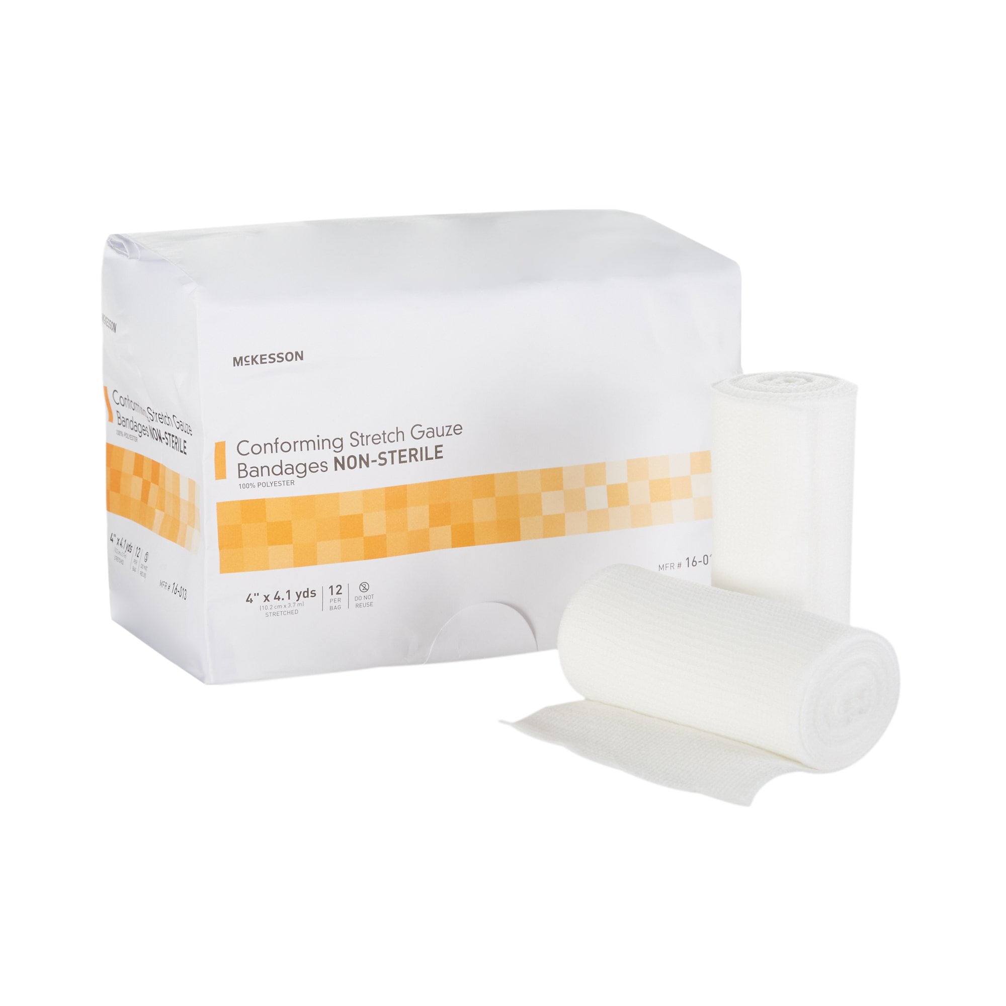 McKesson White Conforming Bandage NonSterile 4" x 41/10 yd 16013 96