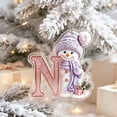 thumbnail image 2 of Purple Snowman Letter Ornament, Flat Acrylic Single Initial Pendant, Xmas Snowman Letter Hanging Decor for Christmas Tree, 2 of 7