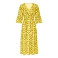 thumbnail image 5 of Youyipin Womens Summer Dresses For Women 2025 Casual V Neck Floral Bohemian Wrap 3/4 Sleeve Midi Boho Formal Dresses For Women, 5 of 7
