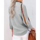 thumbnail image 4 of Camisa de vestir a cuadros de silicona para mujer, manga larga, con botones, 4 of 6