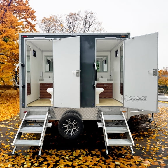 GOEASY Vehicle Luxury Mobile Restroom Trailer | Premium Portable Bathroom for Events, Weddings, and Outdoor Activities