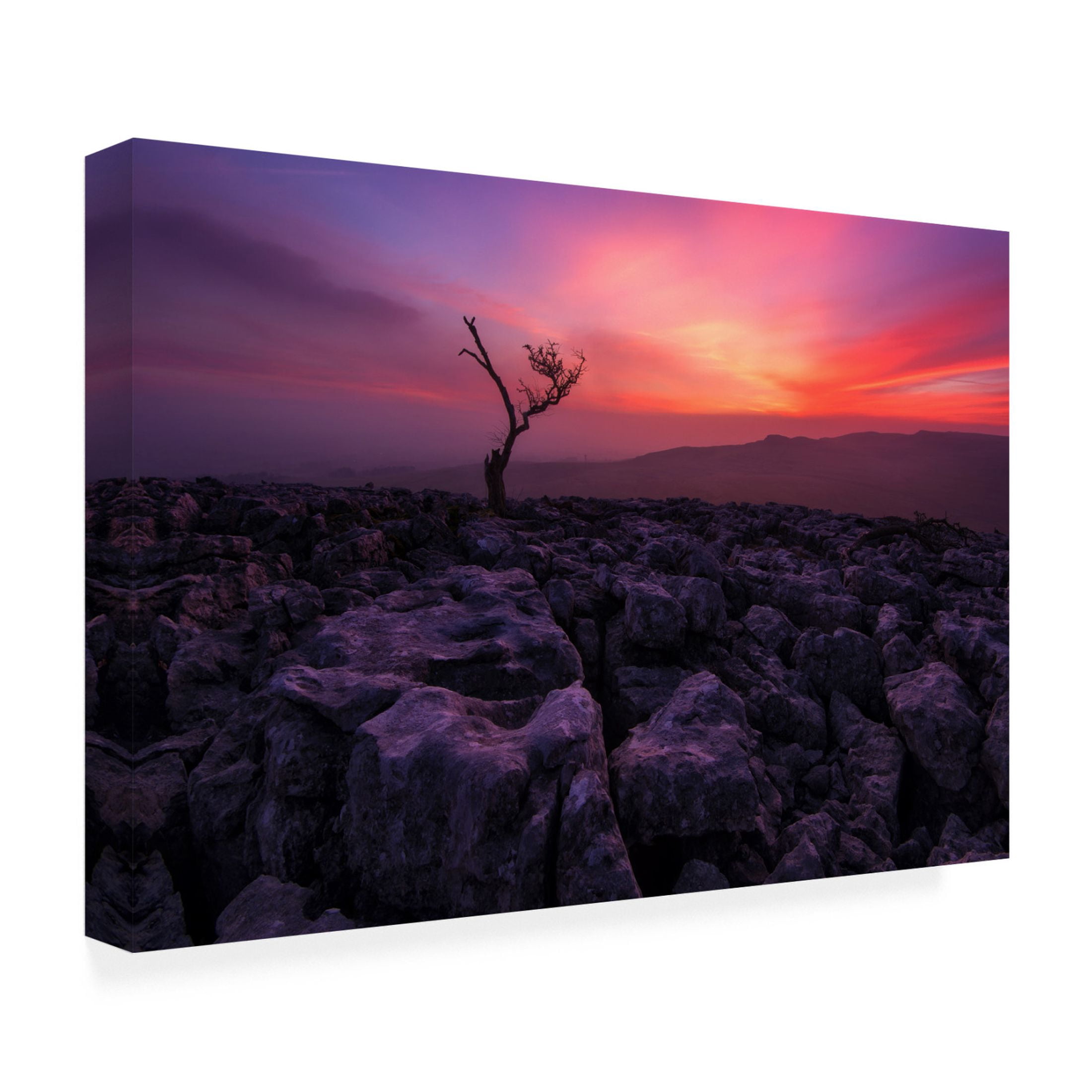 Canvas Wall Art - Adrian B?aszczyk 'Twisleton Scar Glow' Wall Art for Living Room, Bedroom, or Office D?cor by Trademark Fine Art - 19 x 12 Inches