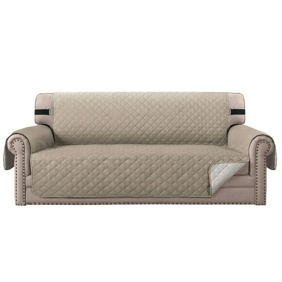 HomeDm Chair Cover Reversible Sofa Couch Slipcover Quilted Furniture Protector with Elastic Straps Washable Armchair for Living Room for Kids Pets