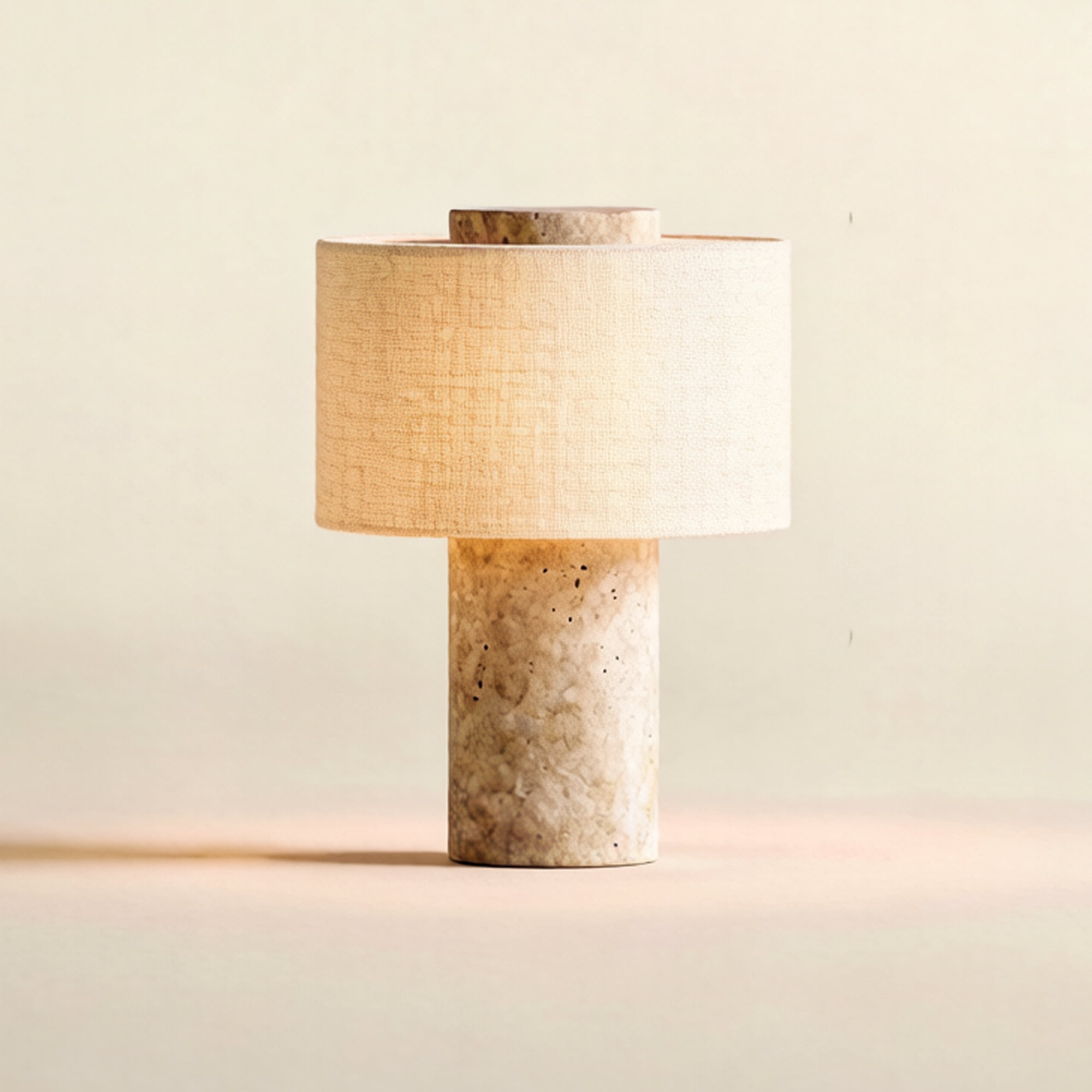 Travertine Lamp, Rechargeable 10 Inch Stone Table Lamp Marble Wabi Sabi Light Fixture Cordless Touch Dimmable LED Decor for Console, Side, Entryway, Foyer, Counter