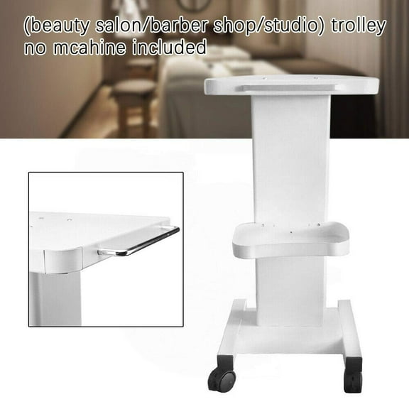 DENEST Beauty Salon Machine Stand Holder Rolling Cart SPA Beauty Trolley Instrument Holder White