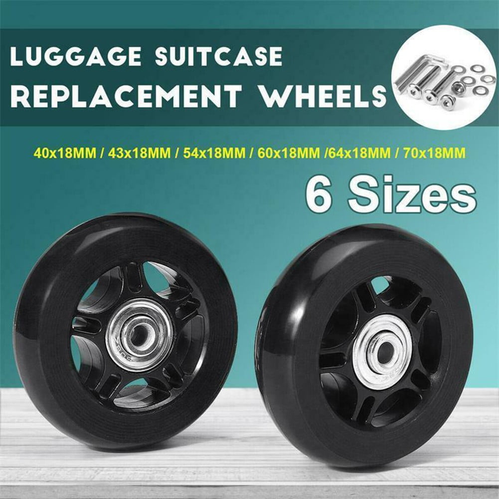 JINGT 1Set Luggage Wheel Suitcase Replacement Wheels Black with Screw