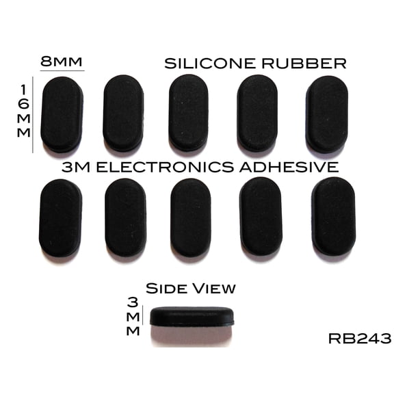VATH Self Adhesive Silicone Rubber Feet 16mm(L) x 8mm(W) x 3mm(H) 10pcs [RB243]
