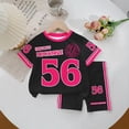 thumbnail image 5 of Kids Girl Outfits Girls Letter Print Short Sleeve Crew Neck T Shirt and Shorts Set Digital Graphic Combo for Everyday Play Black 9 Years-10 Years, 5 of 7