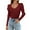 Deep Red, variant on Zeagoo Womens Puff Long Sleeve Tops V Neck Pullover Sweaters Soft Slim Fit Solid Color Rib Knit Tops