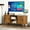 51" Walnut, variant on TV Stand for for TVs up to 80 Inch, 70" TV Console with Drawer and Fluted Doors, Modern Mid Century Entertainment Center for Living Room Bedroom, Walnut