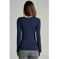thumbnail image 4 of Emmalise Women's Casual Basic V-Neck Tshirt Long Sleeves Tee Top - Junior and Plus Sizes, 4 of 5