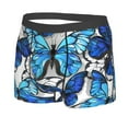thumbnail image 2 of Kll Blue And White Butterflies Men'S Cotton Boxer Briefs Underwear-Xx-Large, 2 of 9