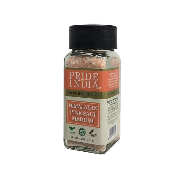 Pride Of India - Pure Himalayan Pink Salt - Enriched w/ 84+ Natural Minerals, Medium Grind Dual sifter (4.2 oz, 119.1 gm)