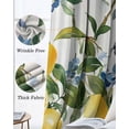 thumbnail image 3 of Yellow Lemon Kitchen Curtains Green Leaf Blue Flower Tropical Fruit Cafe Short Curtains for Bathroom Blackout Window Curtain Grommet Small Window Treatment Drapes for Bedroom Living Room 27.5"x39"x2, 3 of 9