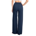 thumbnail image 3 of Pantalones Mujer Pierna Ancha Talovee Azul Marino Cintura Alta con Bolsillos XX-L, 3 of 5