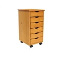 thumbnail image 5 of Adeptus Solid Wood C0008  6 Drawer Roll Cart - Med Pine, 5 of 5