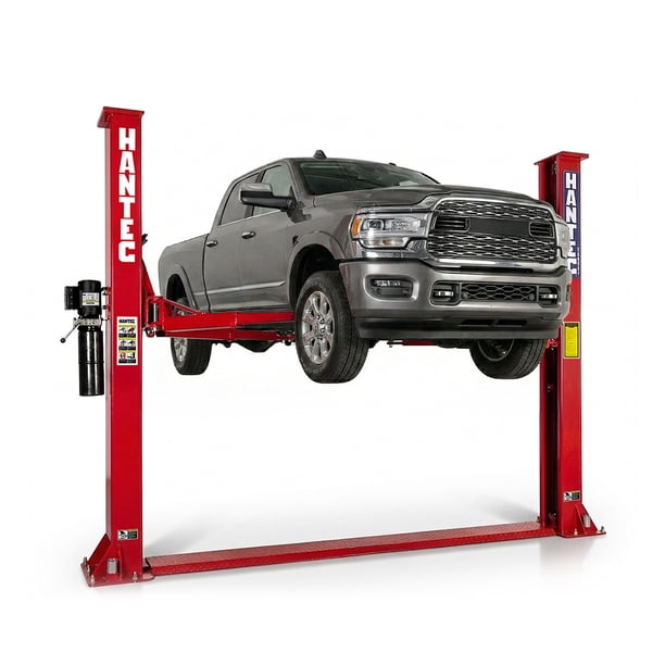 Rampa Hidráulica Automotriz 2 Postes HANTEC 10,500 Lbs 220V Rojo