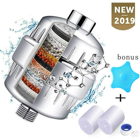 Shower Filter - Water Softener Shower Head Filter with 2 Replaceable Multi-Stage Filter Cartridges to Remove Chlorine, Heavy (Best Shower Filter To Remove Chlorine)