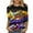 Multicolor, variant on YUGYXL Summer Plus Size 3/4 Length Sleeve Tshirt for Women Mardi Gras Mask Printed Loose Cozy Costume Trendy Crew Neck Lightweight Tunic Clothes Celebration Tees