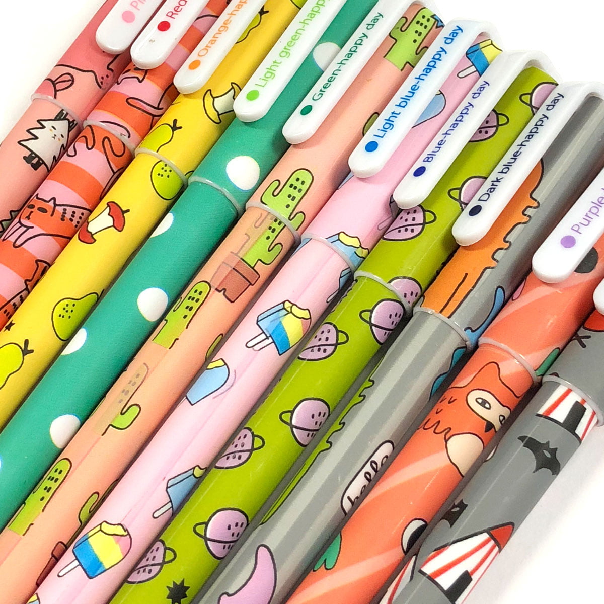 Wrapables Gel Pens School Office Supplies, Funny Characters, 12 Pieces -  Fry's Food Stores