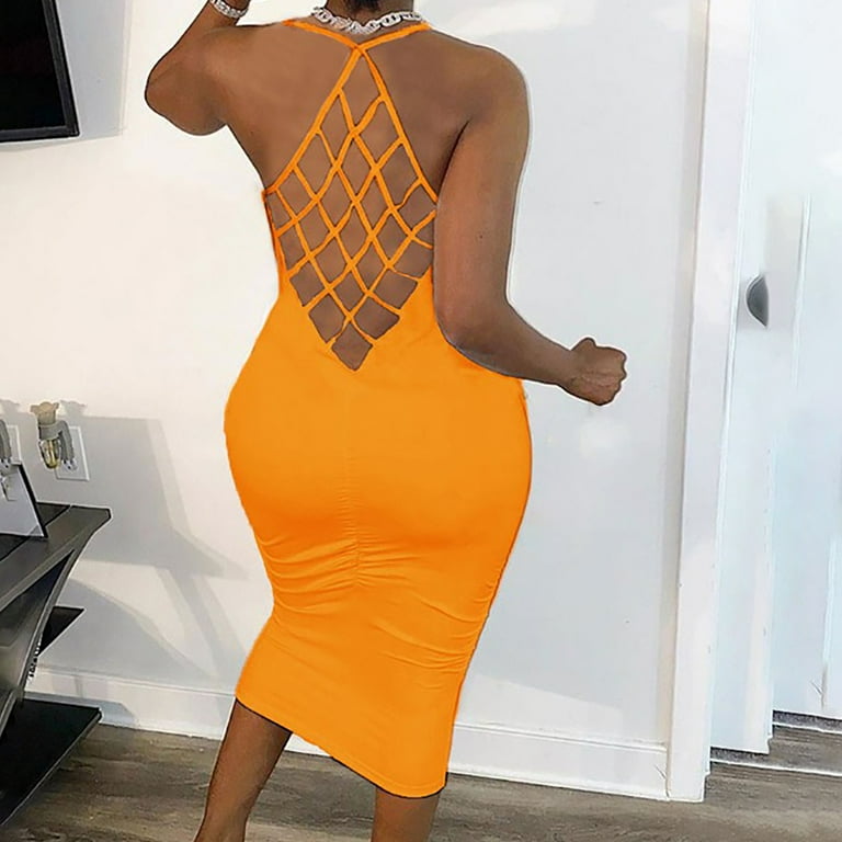 fishnet halter dress Sheer Fishnet Bodycon Halter Mini Dress