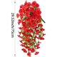 thumbnail image 2 of Xiao Hua Imitación de gloria de la mañana chlorophytum comosum - 75cm decoración exterior realista, - planta de imitación de seda impermeable, adecuada para jardines, paredes, vallas - rojo, 1 pieza, 2 of 5