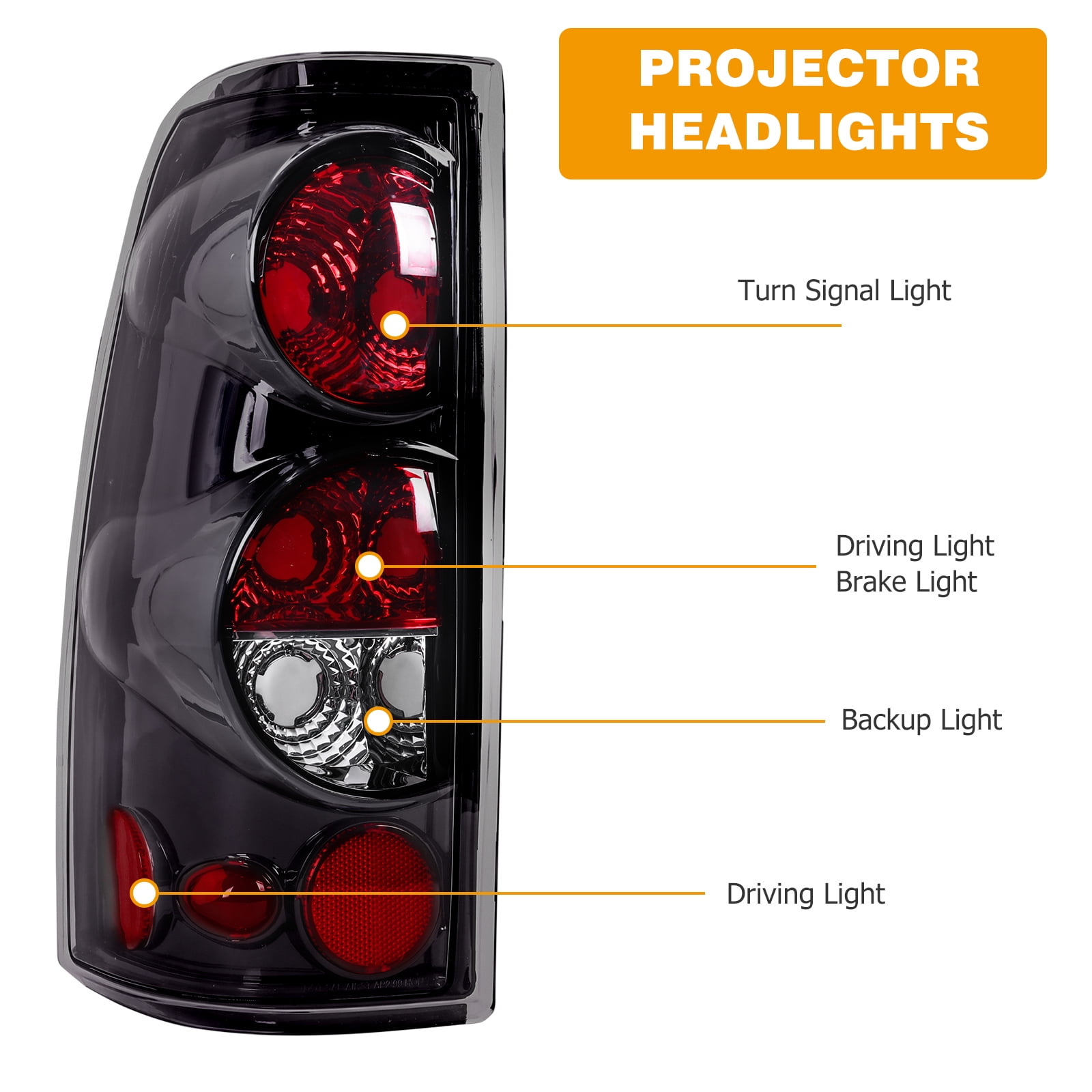 Sennachine For 1999-2006 Chevy Silverado 1500 2500 3500 Pair Tail Lights Left & Right Side