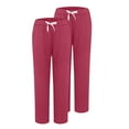 thumbnail image 4 of BODOAO 2 Pack Straight Leg Sweatpants for Women with Pockets-Womens Joggers Yoga Lounge Pants Relaxed-Fit Leggings for Cycling Workout Running Casual Sport Pants Watermelon Red M, 4 of 7