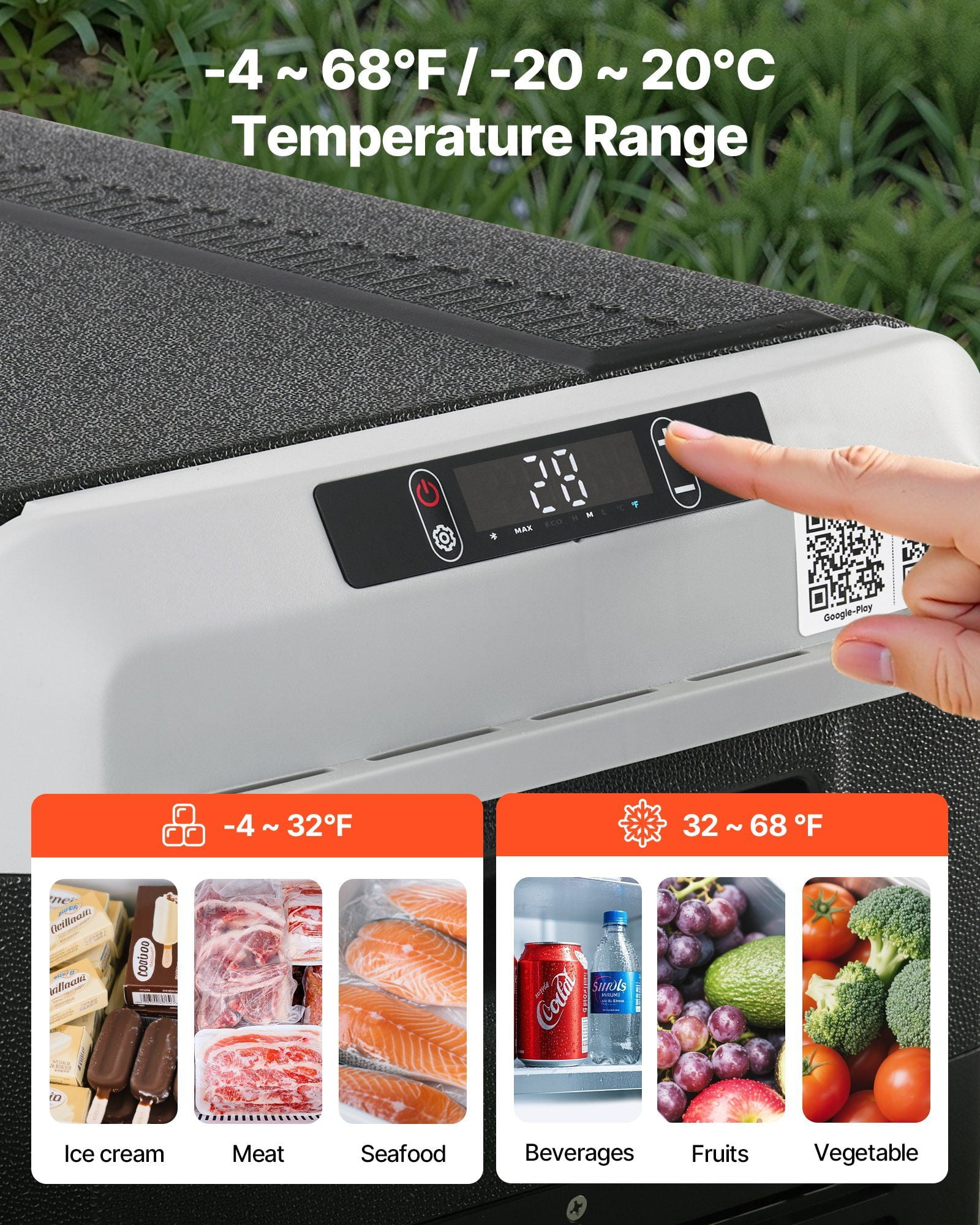 12V Car Refrigerator 63.4QT/60L Portable Electric Cooler with Wheels