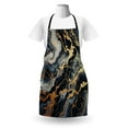 thumbnail image 2 of Navy Blue Apron, Marble Effect with Golden Yellow Lines Modern Abstract Painting Print, Unisex Kitchen Bib with Adjustable Neck for Cooking Gardening, Adult Size, Slate Blue Grey Ginger, by Ambesonne, 2 of 3
